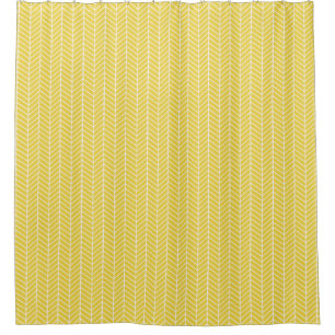 Mustard Yellow Herringbone shower curtain