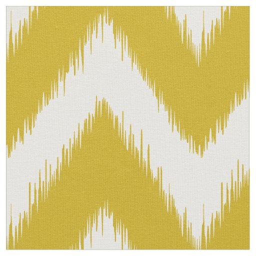 Mustard Yellow Ikat Chevron Fabric