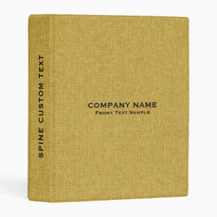 Mustard Yellow Linen Texture Mini Binder