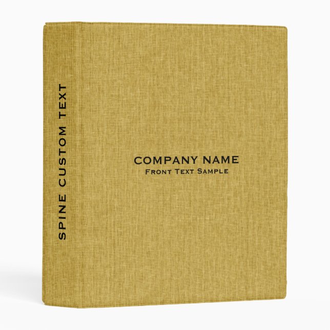 Mustard Yellow Linen Texture Mini Binder (Front/Spine)