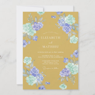 Mustard Yellow Lush Spring Wedding Invitation