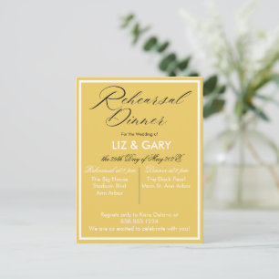 Mustard Yellow Minimalist Rehearsal Dinner  Postcard