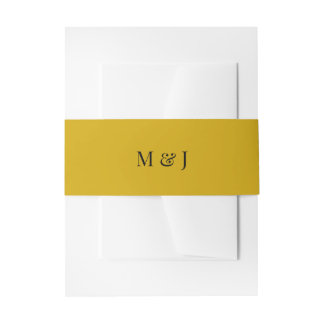 Mustard Yellow Minimalist Wedding Invitation Belly Band
