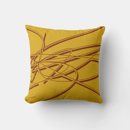 Mustard Yellow Modern Abstract Throw Pillow