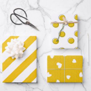 Mustard Yellow Modern Trendy Wrapping Paper Sheets