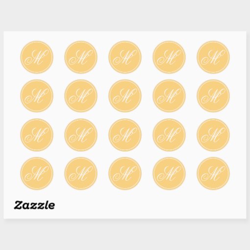 Mustard Yellow Monogram Stickers Zazzle