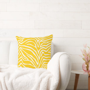 Mustard Yellow Off White Zebra Or Any Color Pillow