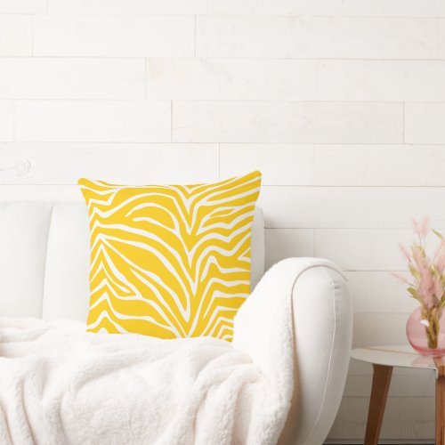 Mustard Yellow Off White Zebra Or Any Color Pillow