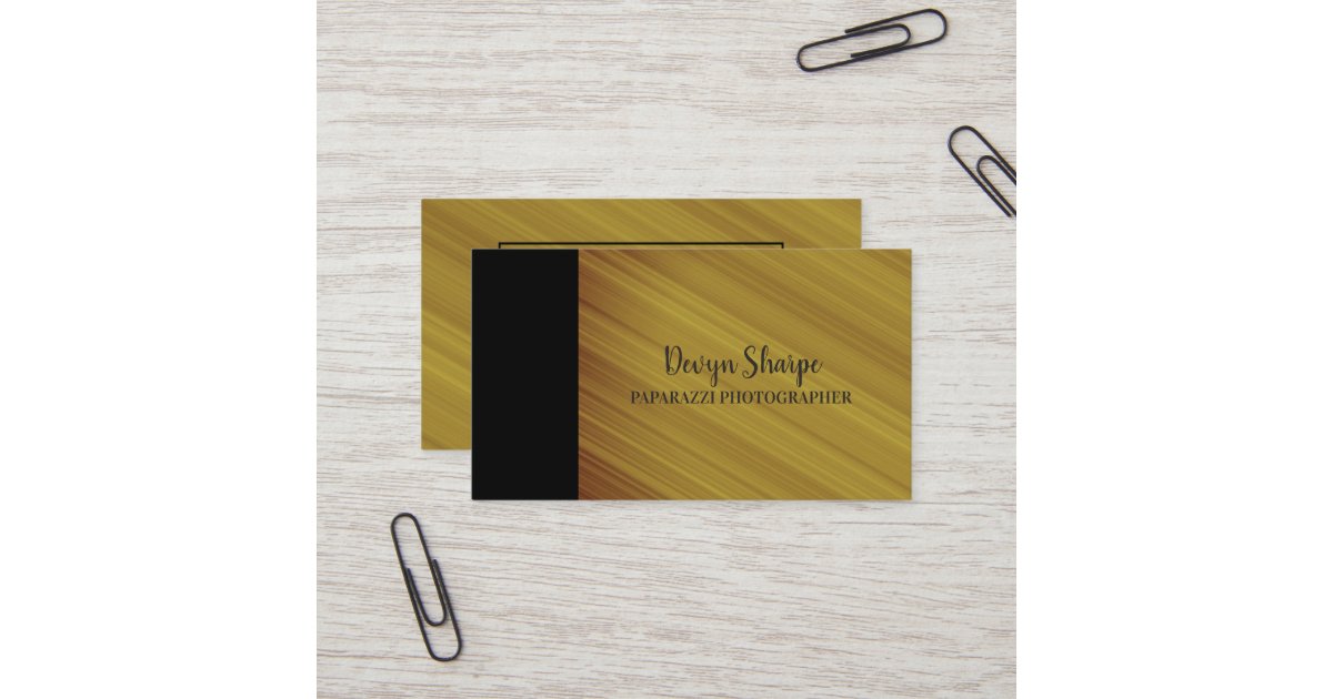 Mustard Yellow Orange Black Paparazzi Photographer Business Card Zazzle Com