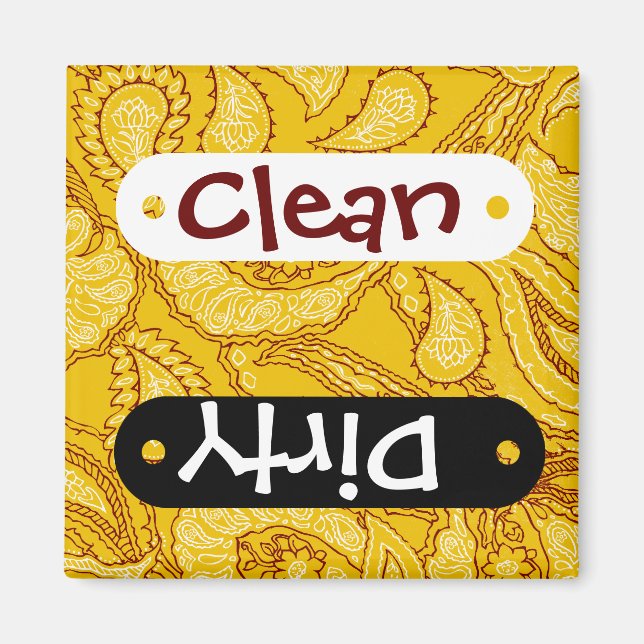 Mustard Yellow Paisley Print Summer Fun Girly Magnet (Front)