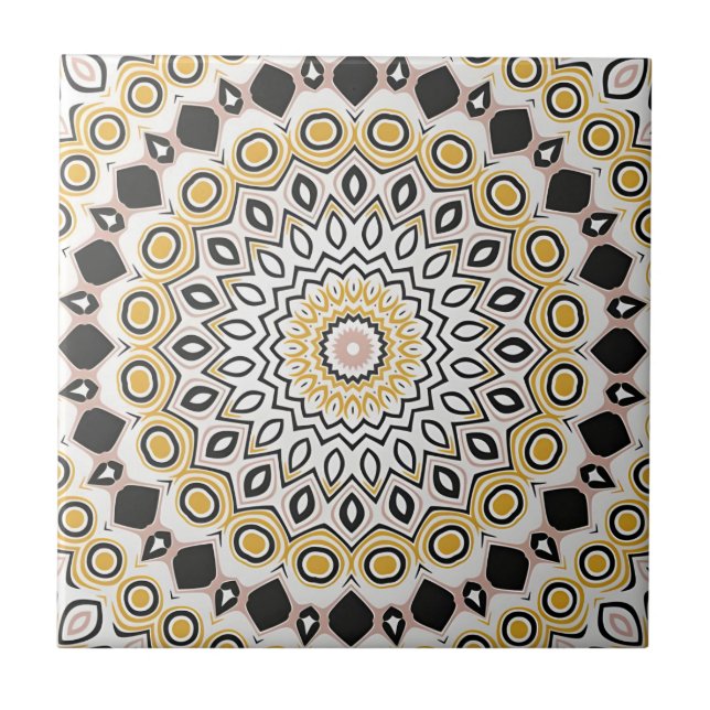 mustard yellow pattern art tiles (Front)
