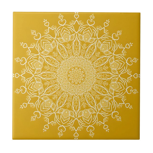 mustard yellow pattern delicate tiles (Front)