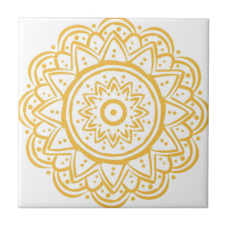 mustard yellow pattern draw tiles