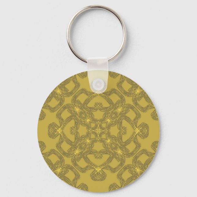 Mustard Yellow Pattern Keychain (Front)