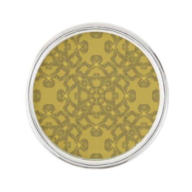 Mustard Yellow Pattern Lapel Pin (Front)
