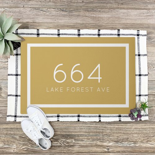 Mustard Yellow Personalized Address Number Doormat