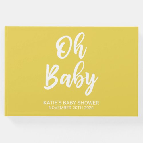 Mustard Yellow Personalized Baby Shower Guestbook