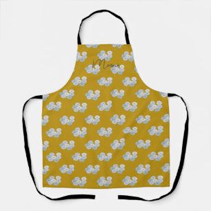 Mustard yellow personalized Japanese Asters Apron