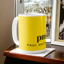 Mustard Yellow Simple Monogram and Name