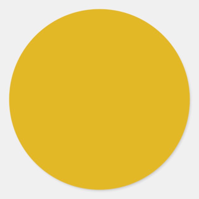 Mustard Yellow Solid Color Classic Round Sticker (Front)