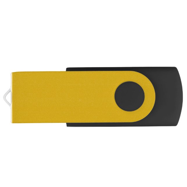 Mustard Yellow Solid Color Flash Drive (Back)