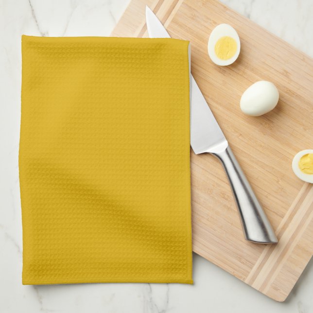 Mustard Yellow Solid Color Kitchen Towel (Quarter Fold)