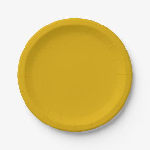 Mustard Yellow Solid Color Paper Plates