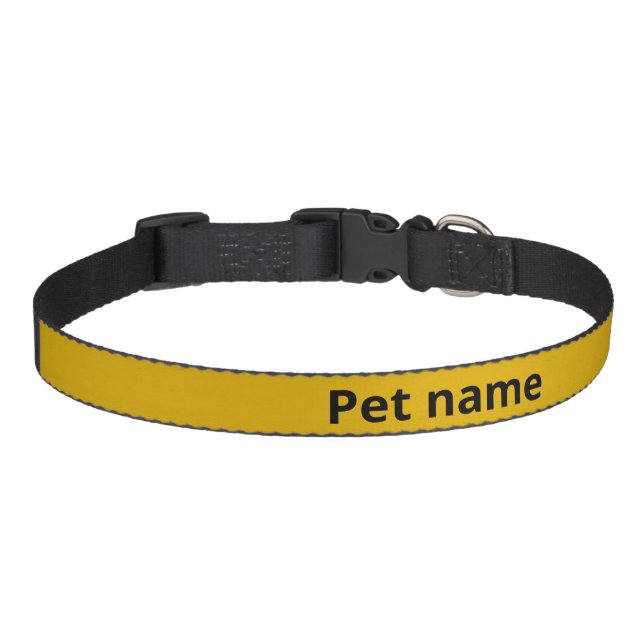 Mustard Yellow Solid Color Pet Collar (Front)