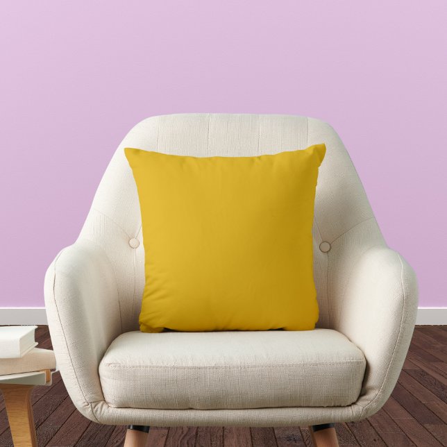 Mustard Yellow Solid Color Throw Pillow (Creator Uploaded)