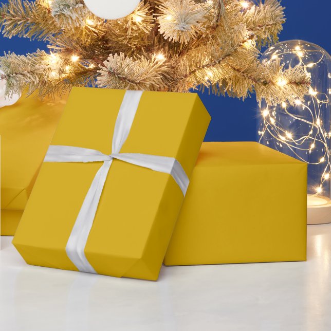 Mustard Yellow Solid Color Wrapping Paper (Holidays)