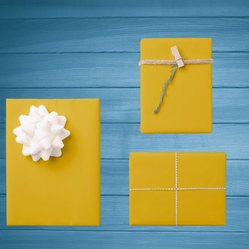 Mustard Yellow Solid Color Wrapping Paper Sheets