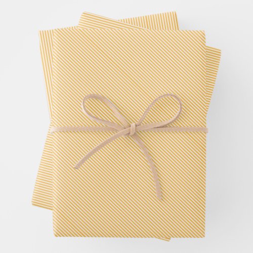 Mustard Yellow Stripes Wrapping Paper Sheets