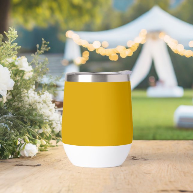 Mustard Yellow Thermal Wine Tumbler (Wedding)