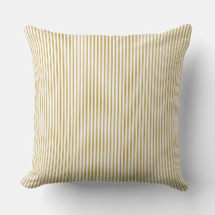Mustard Yellow Ticking Stripe Throw Pillow