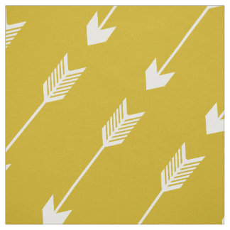 Mustard Yellow Tribal Arrows Pattern Fabric