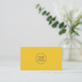 Mustard yellow vibrant custom logo business cards (Standing Front)