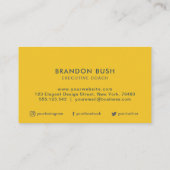 Mustard yellow vibrant custom logo business cards (Back)