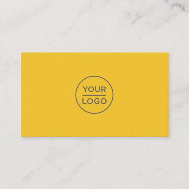 Mustard yellow vibrant custom logo business cards (Front)