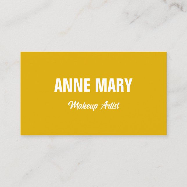 Mustard Yellow White Colorful Bright Professional Business Card (Front)