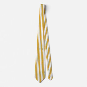 Mustard Yellow & White Hand-Painted Vertical Strip Neck Tie