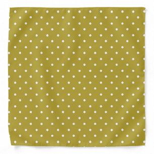  Mustard yellow white polka dots pattern  Bandana
