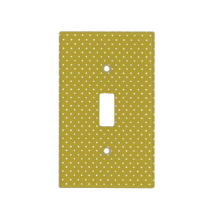  Mustard yellow white polka dots pattern  Light Switch Cover