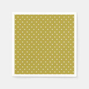 Mustard yellow white polka dots pattern Napkins