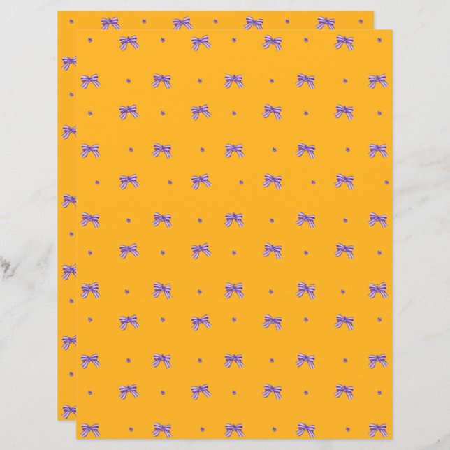 Mustard Yellow with Purple bows and Violets (Front/Back)