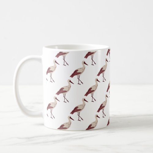 Muster of storks bird coffee mug