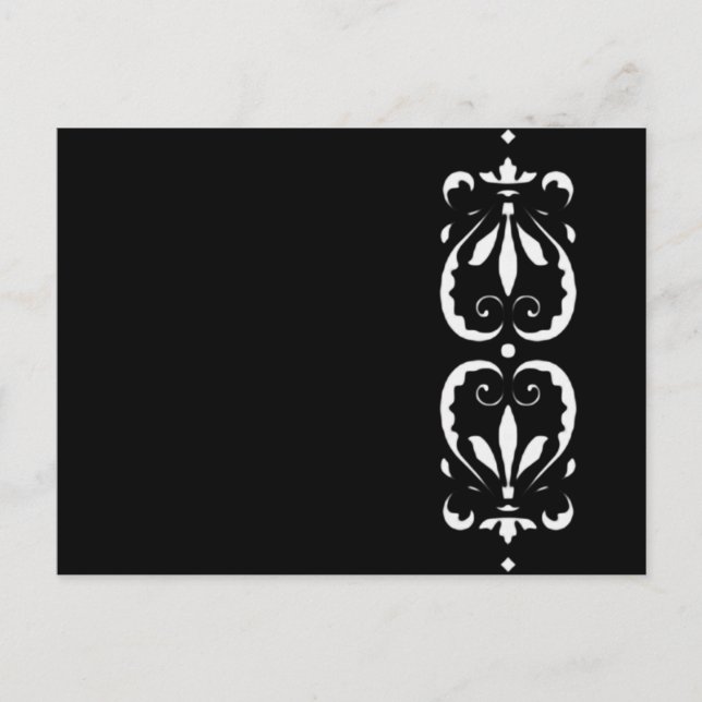 Muster victorian schwarz black barock klassisch postcard (Front)