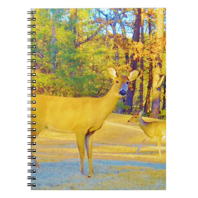 Musturd Colored Deer with light blue Notebook (Front)