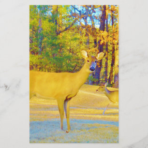 Musturd Colored Deer with light blue Stationery