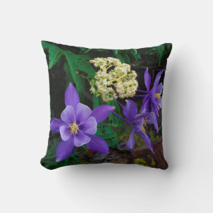 Mutant Columbine Wildflowers Throw Pillow