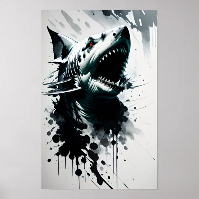 Mutant shark poster | Zazzle